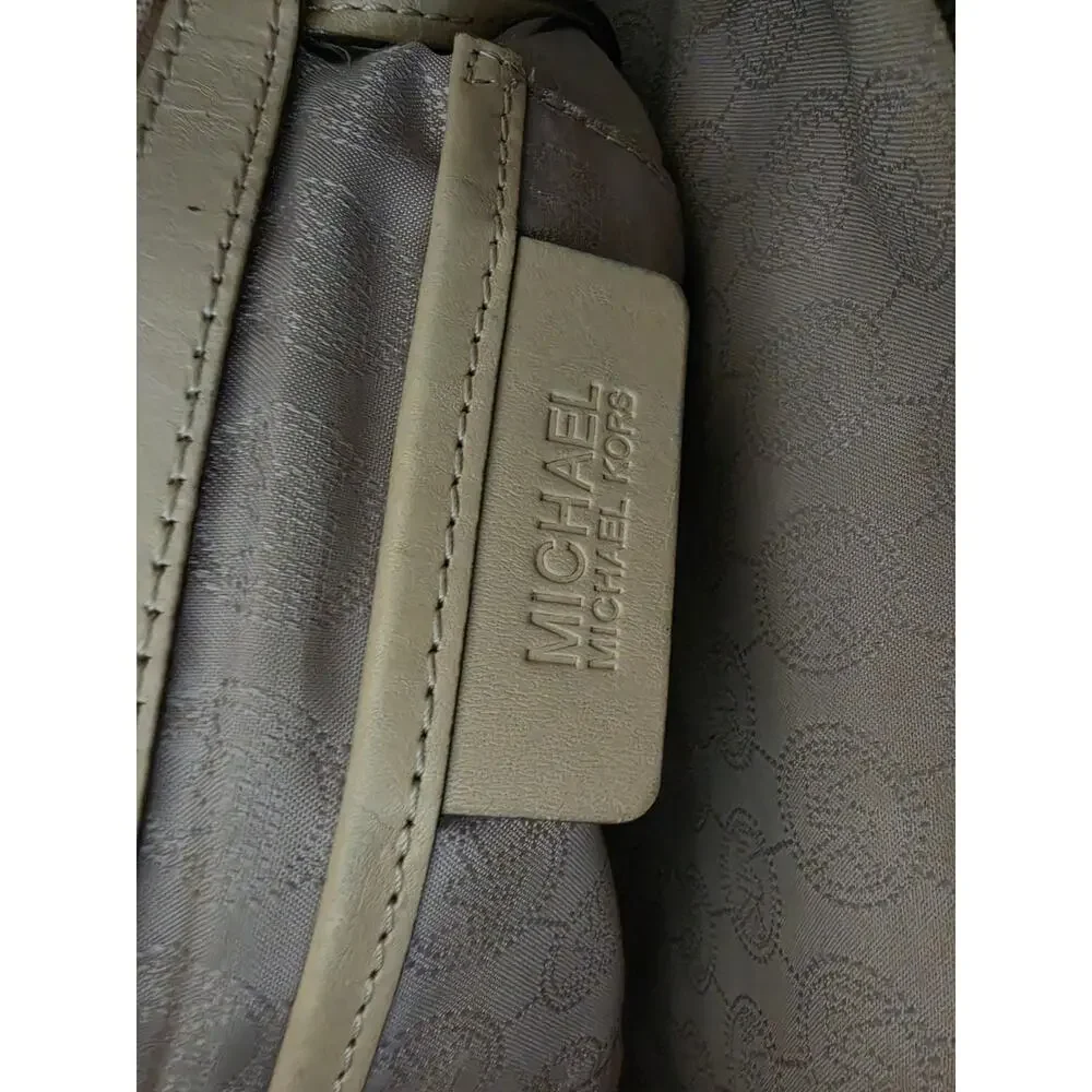 Michael Kors Jet Set Travel Signature Brown PVC Tote Shoulder Bag Front Pocket